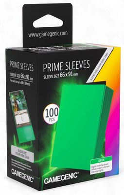 Gamegenic Prime Card Sleeves - Green (66mm x 91mm) (100 Sleeves Per Pack)
