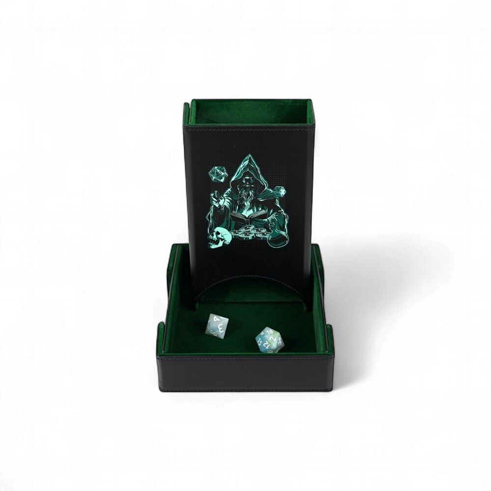 LPG Essentials Dice Tower and Mat Slate / Lich green