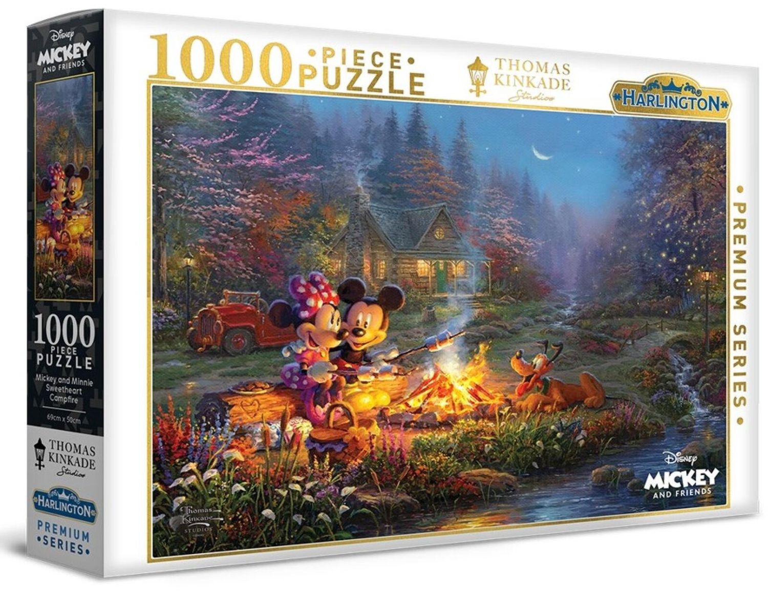 Harlington Thomas Kinkade PQ - Mickey &amp; Minnie Sweetheart Campfire 1000 Piece Puzzle