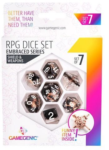 Gamegenic Embraced Series - Shield &amp; Weapons - RPG Dice Set (7pcs)