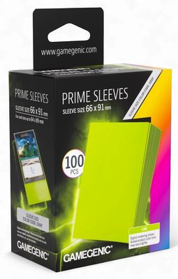 Gamegenic Prime Card Sleeves - Lime (66mm x 91mm) (100 Sleeves Per Pack)