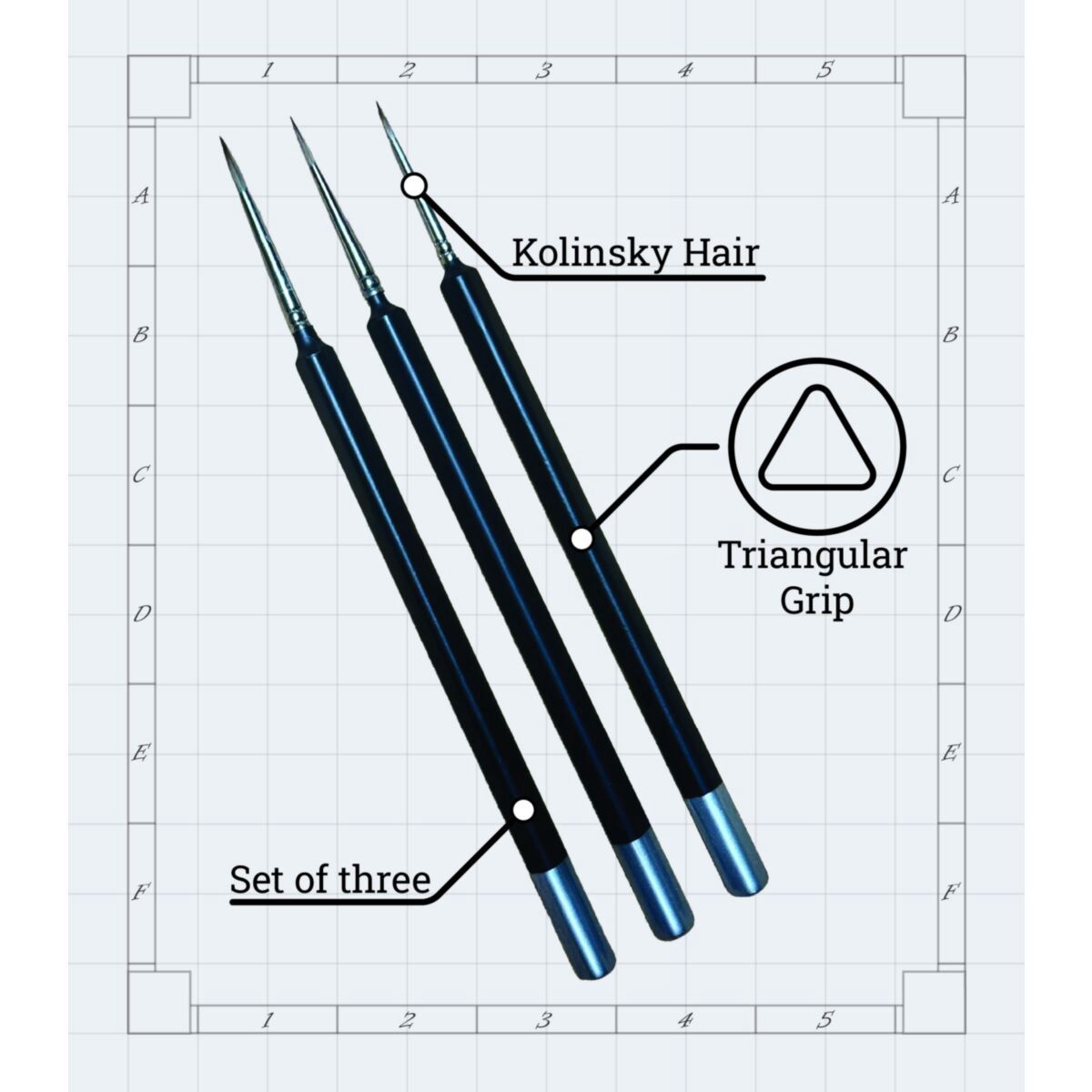 LPG Essentials Natural Paint Brush Set: Kolinsky Sable