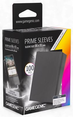 Gamegenic Prime Card Sleeves - Black (66mm x 91mm) (100 Sleeves Per Pack)