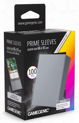 Gamegenic Prime Card Sleeves - Dark Gray (66mm x 91mm) (100 Sleeves Per Pack)