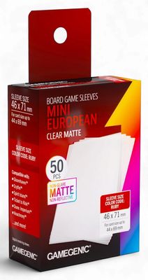Gamegenic Board Game Card Sleeves - Mini European Clear Matte (46mm x 71mm) (50 Sleeves Per Pack)