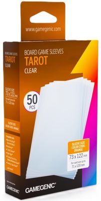 Gamegenic Board Game Card Sleeves - Tarot-Size Clear (73mm x 122mm) (50 Sleeves Per Pack)