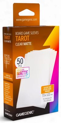 Gamegenic Board Game Card Sleeves - Tarot Clear Matte (73mm x 122mm) (50 Sleeves Per Pack)