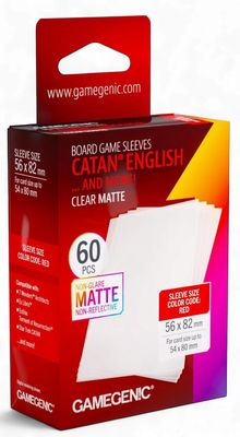 Gamegenic Board Game Card Sleeves - CATAN English Clear Matte (56mm x 82mm) (60 Sleeves Per Pack)