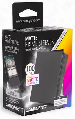 Gamegenic Matte Prime Card Sleeves - Black (66mm x 91mm) (100 Sleeves Per Pack)
