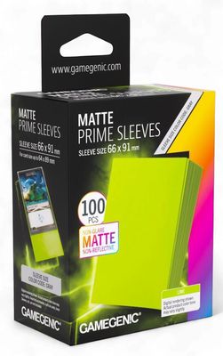 Gamegenic Matte Prime Card Sleeves - Lime (66mm x 91mm) (100 Sleeves Per Pack)