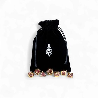 Fanroll: Large Velvet Dice Bag: Black w/ Black Satin