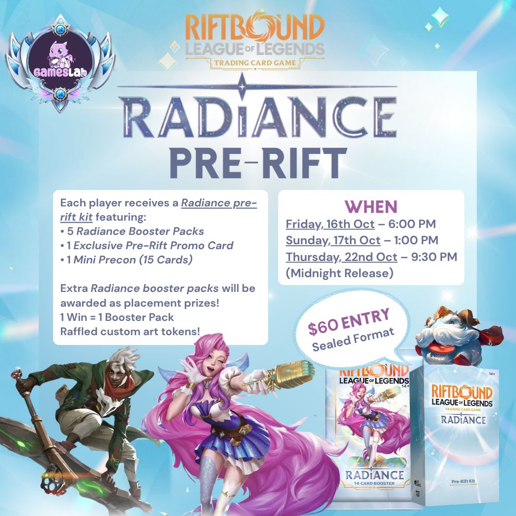 Radiance pre-rift events (16/10, 17/10, 22/10)