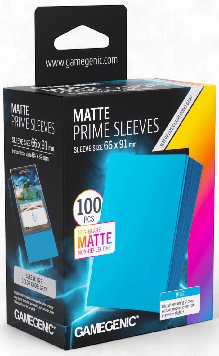 Gamegenic Matte Prime Card Sleeves - Blue (66mm x 91mm) (100 Sleeves Per Pack)