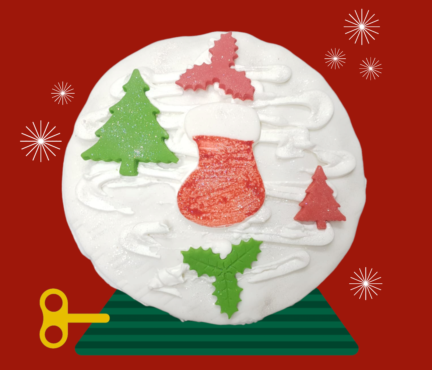 Round Fruit Cake Decorated