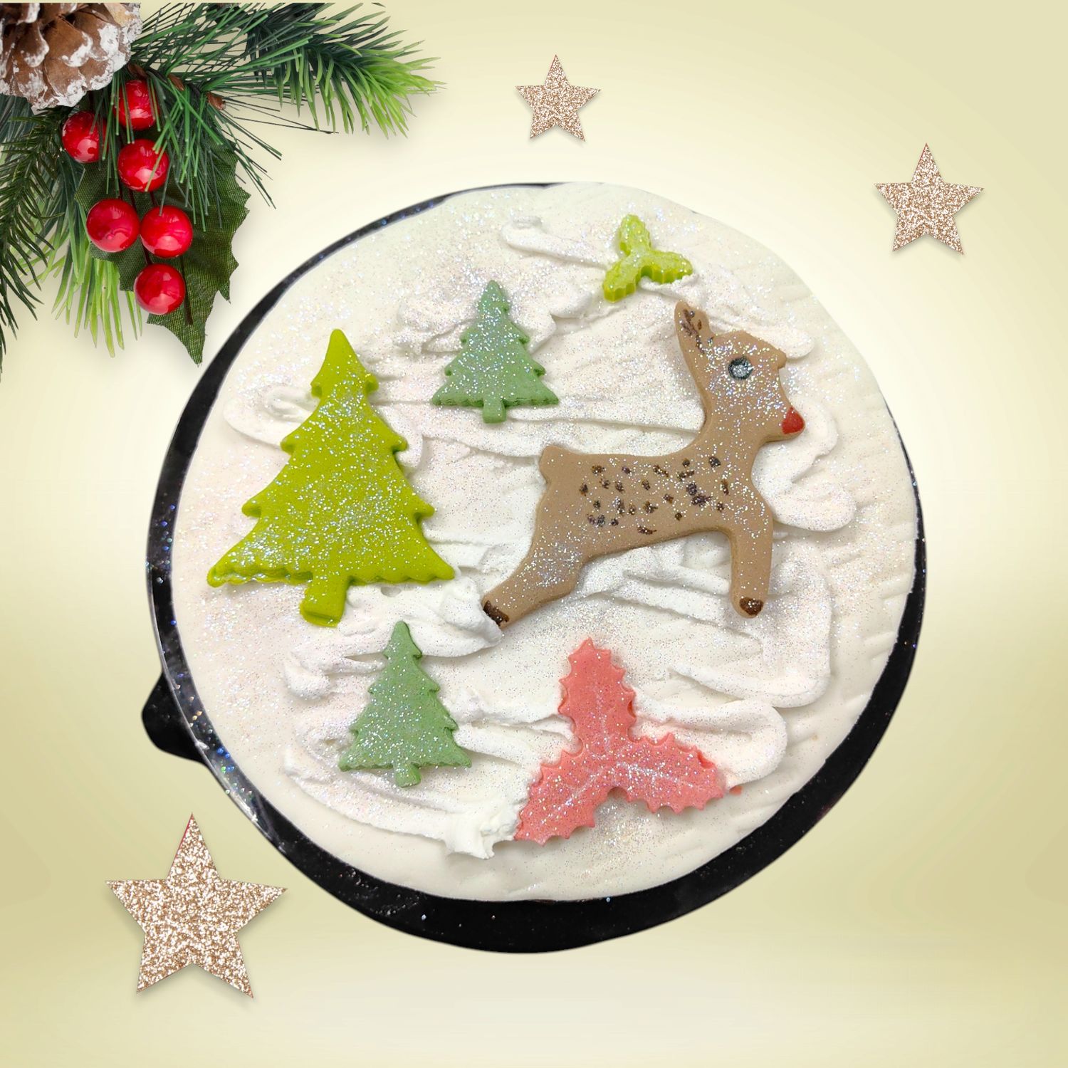 Round Fruit Cake Decorated