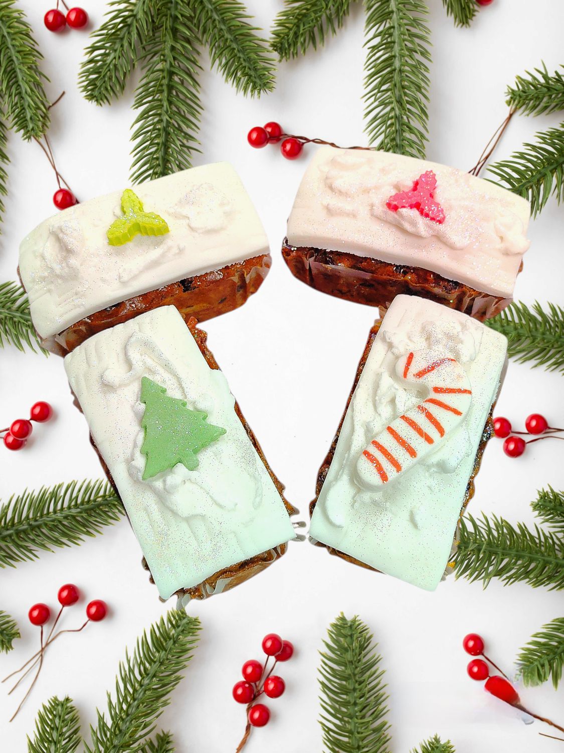 Christmas Mini Fruit Loaf Decorated