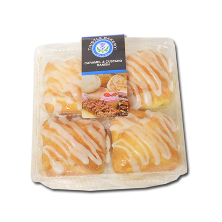 Caramel & Custard Danish 4's