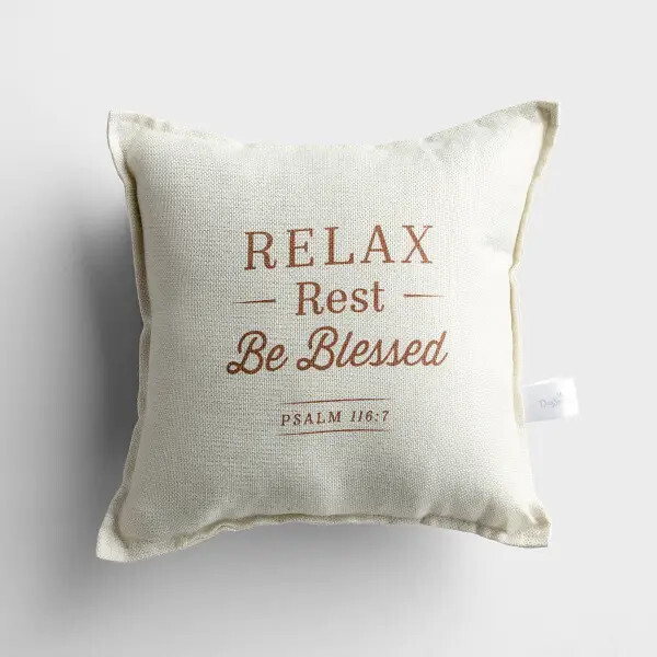 J3865 Relax, Rest, Be Blessed - Small Throw Pillow