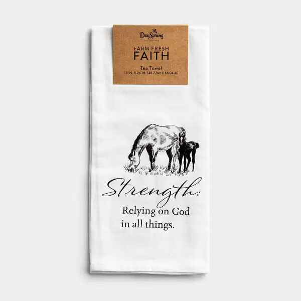 J1551 Strength - Farm Fresh Faith Tea Towel
