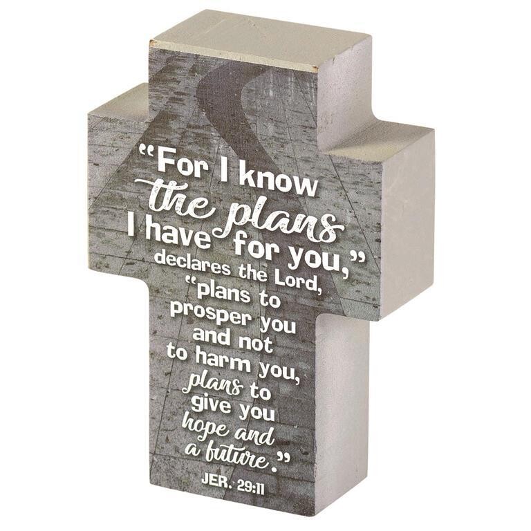 TPLKC34-58-Tabletop Cross-For I Know the Plans