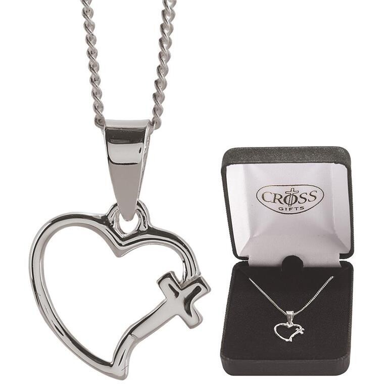 73-2598P Heart w/Cross Necklace