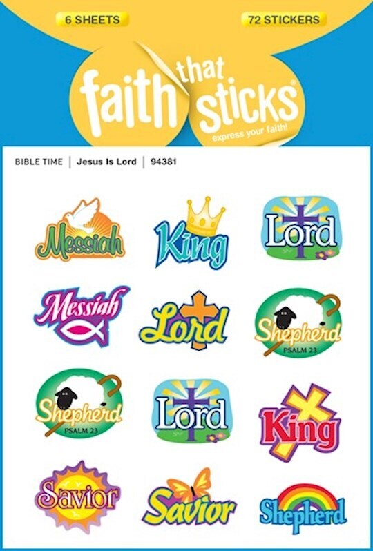 Sticker-Jesus Is Lord Sparkly (6 Sheets) (Faith That Sticks)