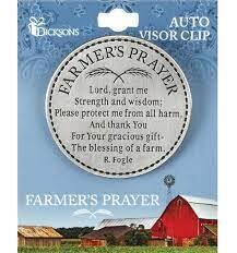AVC-158-VISOR CLIP FARMERS PRAYE ANT SIL ZINC AL