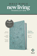 NLT Thinline Reference Bible, Filament-Floral Leaf Teal
