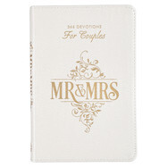 GB221-Mr. &amp; Mrs. 366 Devotions for Couples White Faux Leather Devotional