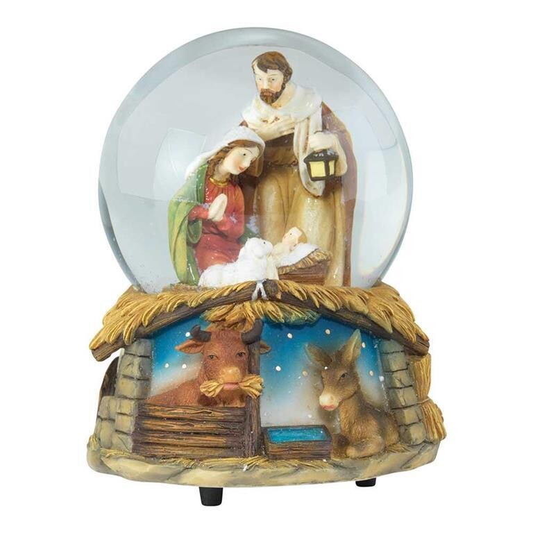 CHMUSR-28-CHRISTMAS HOLY FAMILY WATER GLOBE
