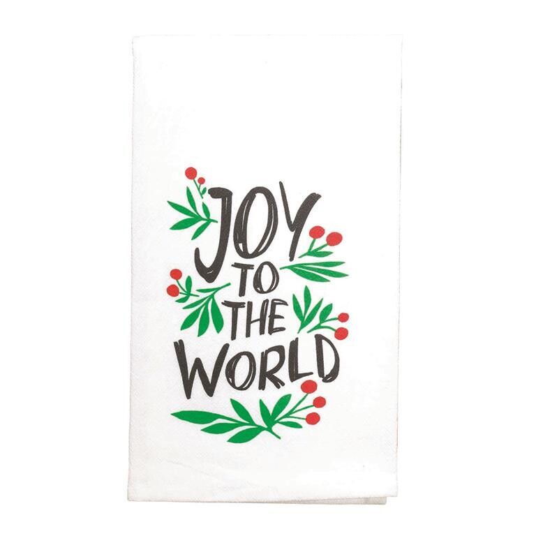 CHTOWEL-16-TOWEL FLRSACK JOY TO THE WORLD COTN 18X22