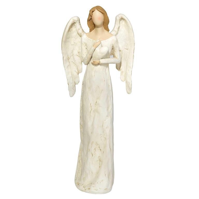 CHANGR-702-ANGEL WITH HEART RSN 12&quot;H