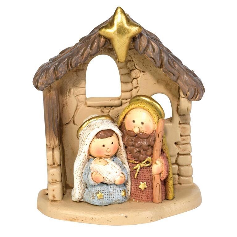 CHFIGR-197-1 PIECE HOLY FAMILY IN CRECHE 3&quot;H