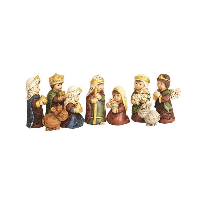 CHNATR-132-9 PIECE NATIVITY RESIN 3.25&quot;H