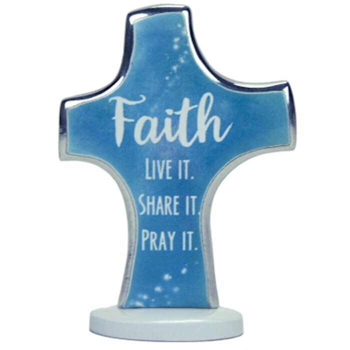 SQP138 Faith Sm Art Metal Standing Cross