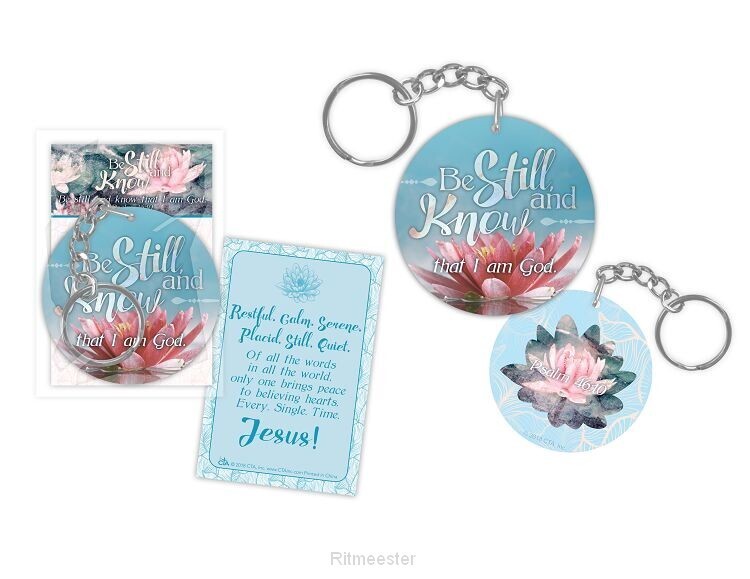 BSN18CK-Keychain &amp; Charm-Be Still And Know (Psalm 46:10 KJV)