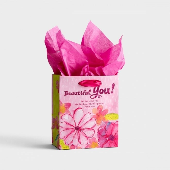 88493-Gift Bag-Specialty-Birthday-Beautiful You-Psalm 90:17-Small