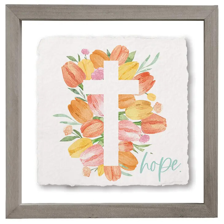 FAS1097-Hope Tulip Cross - Floating Art Square