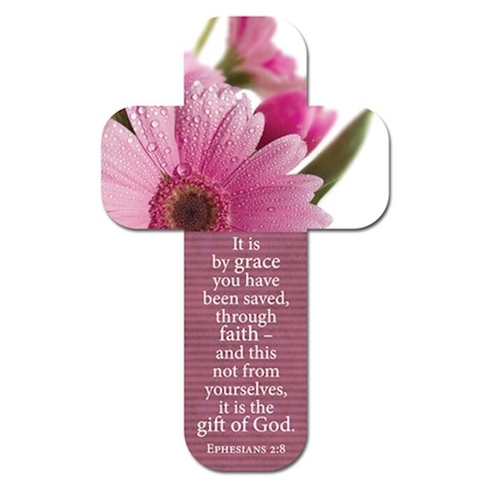 BMC103 Cross Bookmark Pink Flower