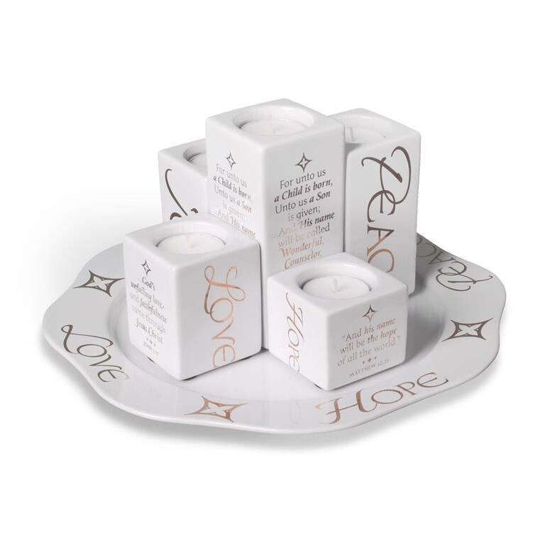 77325 Christmas Advent Wreath Tray 6Pc