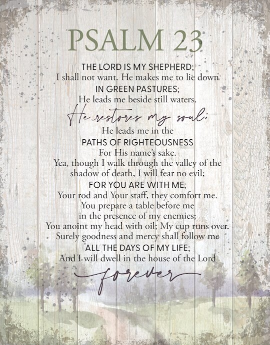 Wall Plaque-Psalm 23-Timberland Art 11.75X15