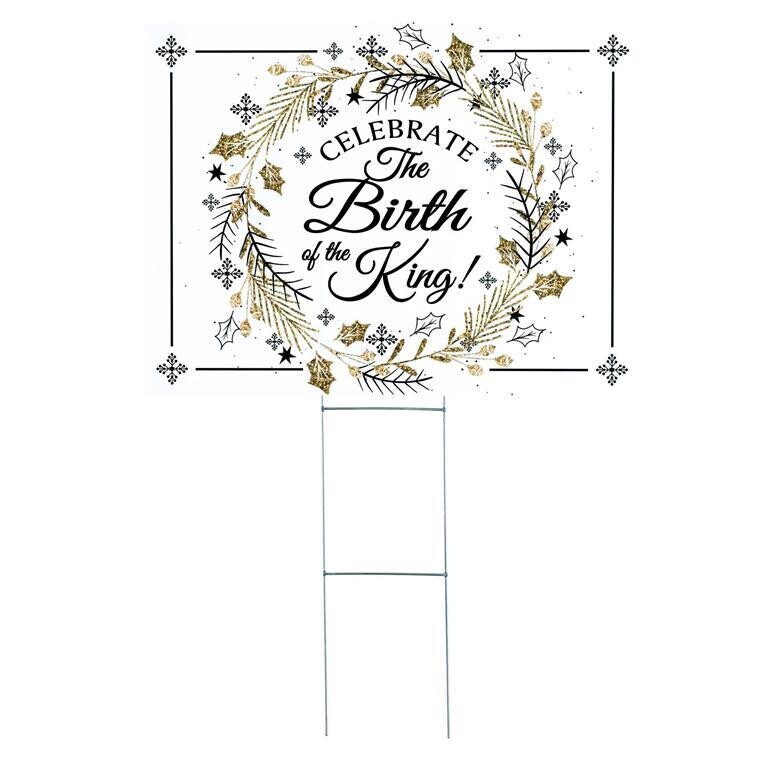 CHSIGN-516 YARD SIGN CELEBRATE THE BIRTH PVC