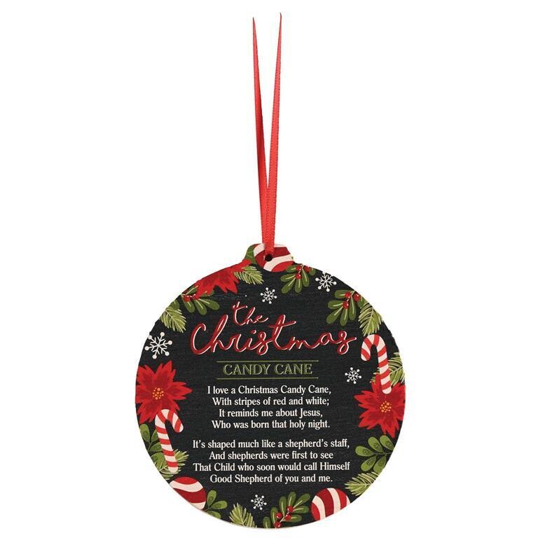CHOW-1031 WOOD ORNAMENT THE CHRISTMAS CANDY CANE