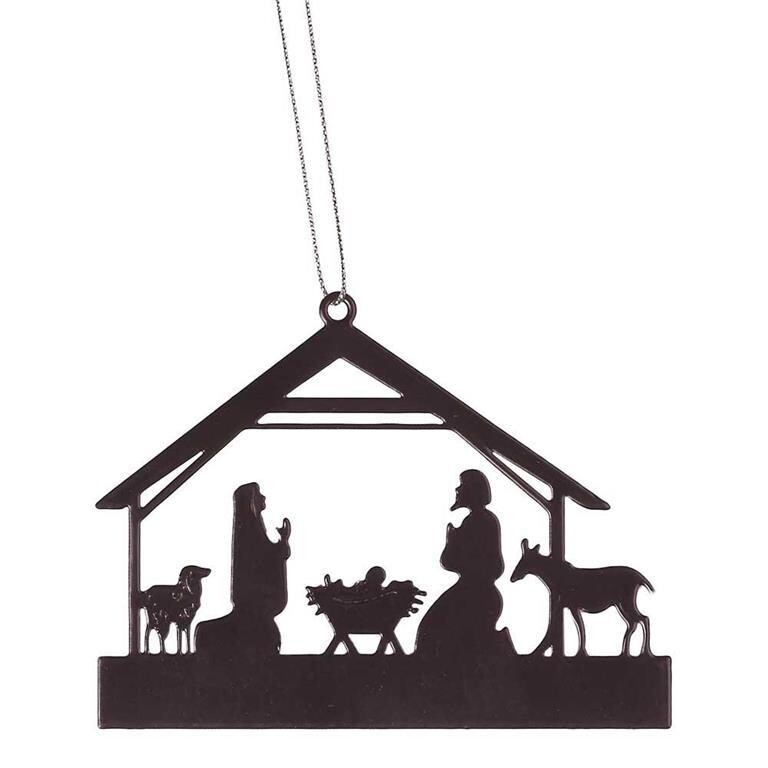 CHO-992 ORNAMENT METAL NATIVITY BLACK