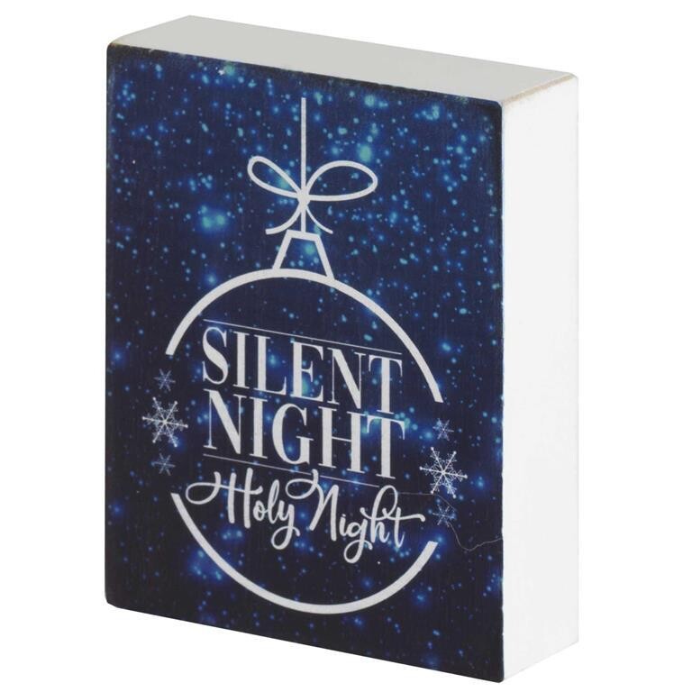 CHTPLK43-218 TABLETOP PLAQUE SILENT NIGHT HOLY NIGHT