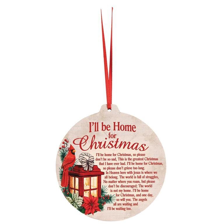 CHOW-1033 WOOD ORNAMENT HOME FOR CHRISTMAS