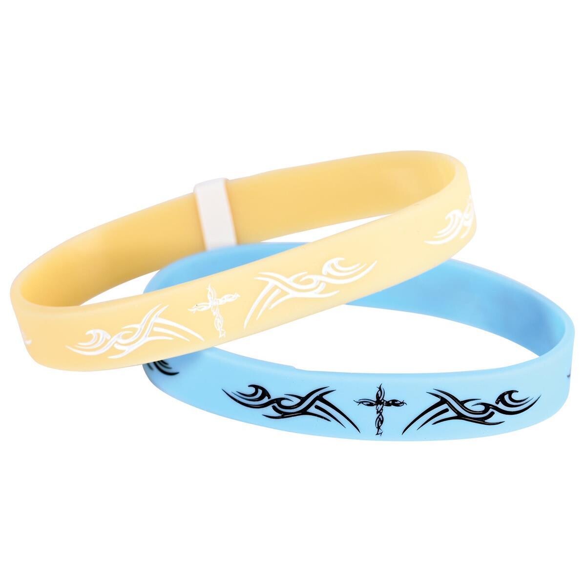 N-1019BX Silicone Bracelet Cross Design
