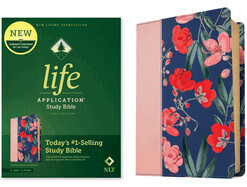 NLT Life Application Study Bible 3rd Edition-Pink Evening Bloom