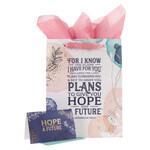 GBA385 - I Know the Plans Large Portrait Gift Bag with Card Set - Jeremiah 29:11