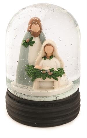 228-13544-Nativity With Christmas Greens Snow Globe